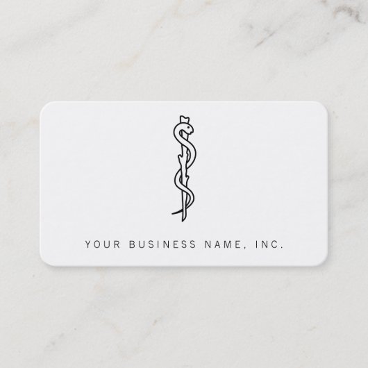 Professioneel embleem van de stok van Asclepius Ge Visitekaartje (Voorkant)