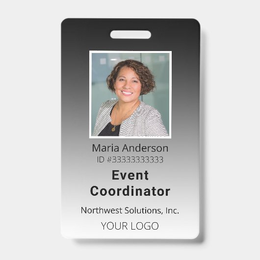 Professioneel Employee Gradient Zwart ID-badge Badge (Voorzijde)