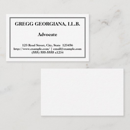 Professioneel en basisadvies Visitekaartje (Voorkant / Achterkant)