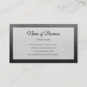 Professioneel en eenvoudig in zwart formaat visitekaartje (Achterkant)