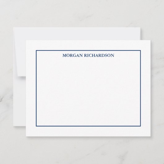 Professioneel en eenvoudig marineblauw notitiekaartje (Voorkant)