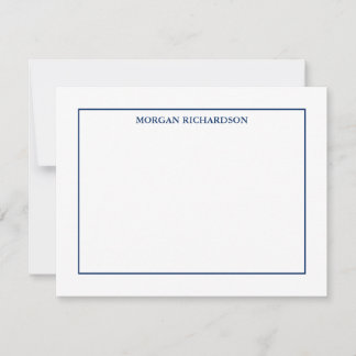 Professioneel en eenvoudig marineblauw notitiekaartje