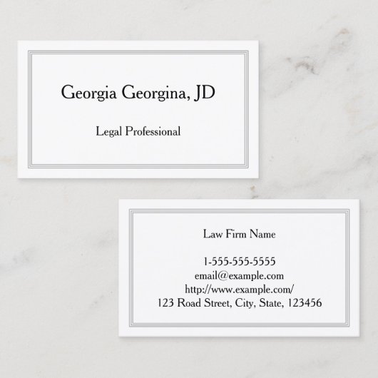 Professioneel en eenvoudig, met drievoudige rand visitekaartje (Voorkant / Achterkant)