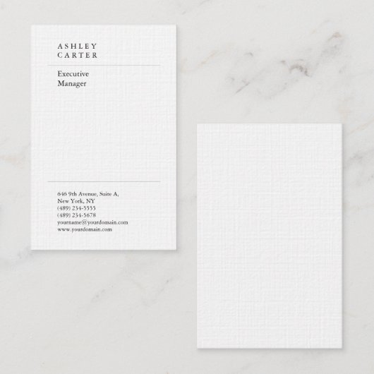 Professioneel en elegant, eenvoudig minimalistisch visitekaartje (Voorkant / Achterkant)