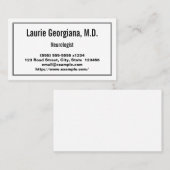 Professioneel en gewoon neurologisch Visitekaartje (Voorkant / Achterkant)