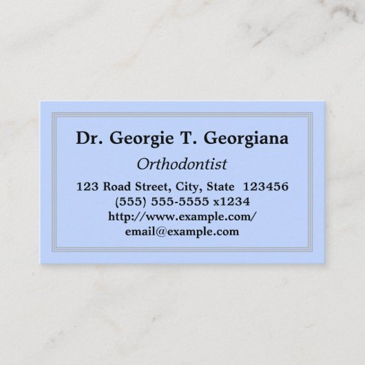 Professioneel en minimaal orthodontist Visitekaart Visitekaartje (Voorkant)