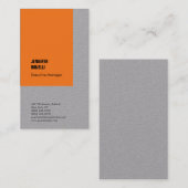 Professioneel en minimalistisch modern oranje grij visitekaartje (Voorkant / Achterkant)