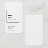 Professioneel en minimalistisch modern zwart-wit visitekaartje (Voorkant / Achterkant)