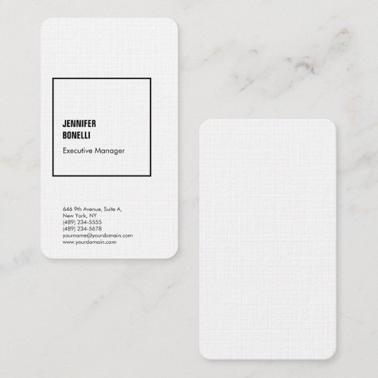 Professioneel en minimalistisch modern zwart-wit visitekaartje (Voorkant / Achterkant)