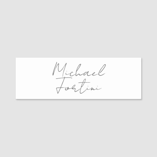 Professioneel en modern grijs wit naamplaatje (Voorkant)