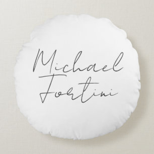 Professioneel en modern grijs wit rond kussen