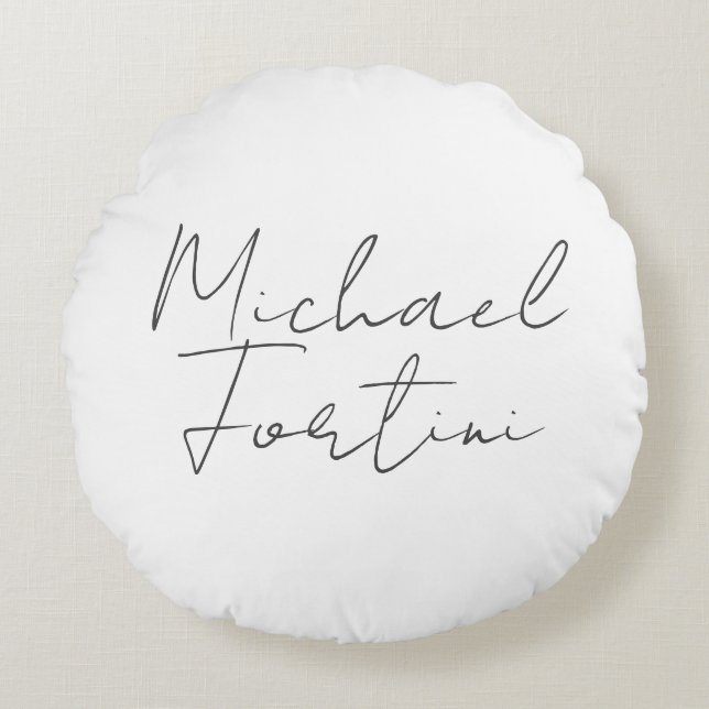 Professioneel en modern grijs wit rond kussen (Voorkant)