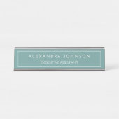 Professioneel en modern groen pastel bureau naambordje (Voorkant)