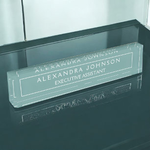 Professioneel en modern groen pastel naambordje