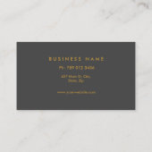 Professioneel en modern monogram goud & grijs visitekaartje (Achterkant)
