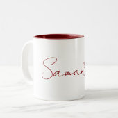 Professioneel en modern rood wit tweekleurige koffiemok (Voorkant links)