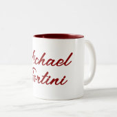 Professioneel en modern rood wit tweekleurige koffiemok (Voorkant rechts)