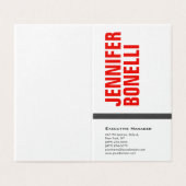 Professioneel en modern rood wit visitekaartje (Buitenkant ongevouwen)