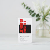 Professioneel en modern rood zwart visitekaartje (Staand voorkant)