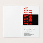 Professioneel en modern rood zwart visitekaartje (Buitenkant ongevouwen)