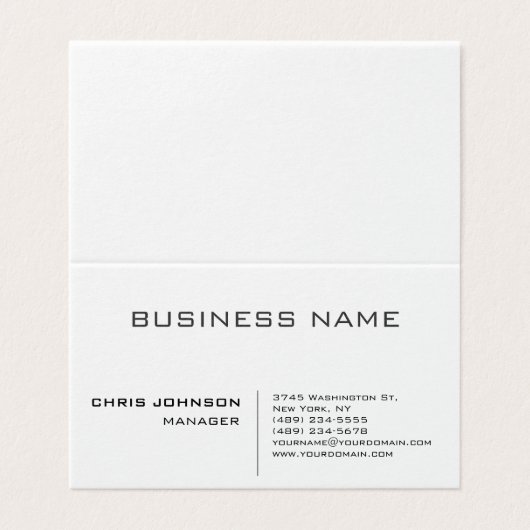 Professioneel en modern visitekaartje (Buitenkant ongevouwen)