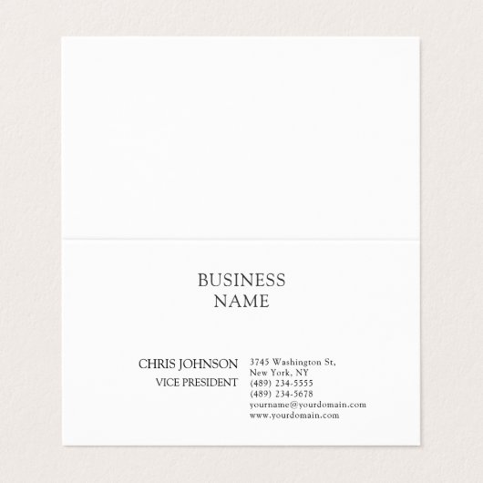 Professioneel en modern visitekaartje (Buitenkant ongevouwen)