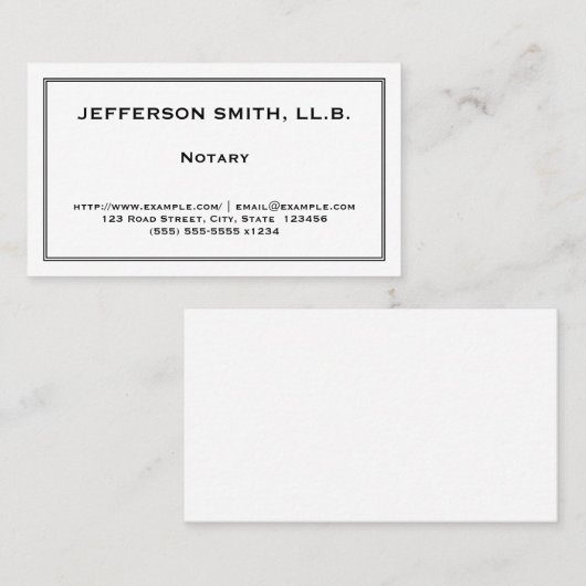 Professioneel en onbepaald Visitekaartje (Voorkant / Achterkant)