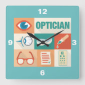 Professioneel en Opticien-ontwerp Vierkante Klok (Voorkant)