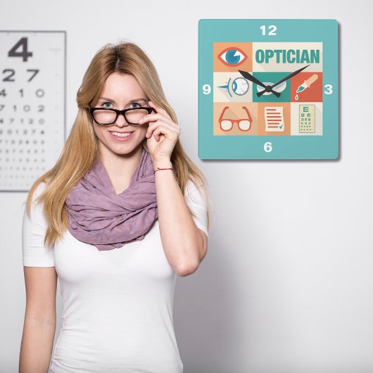 Professioneel en Opticien-ontwerp Vierkante Klok