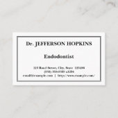 Professioneel endodontist Visitekaartje (Voorkant)