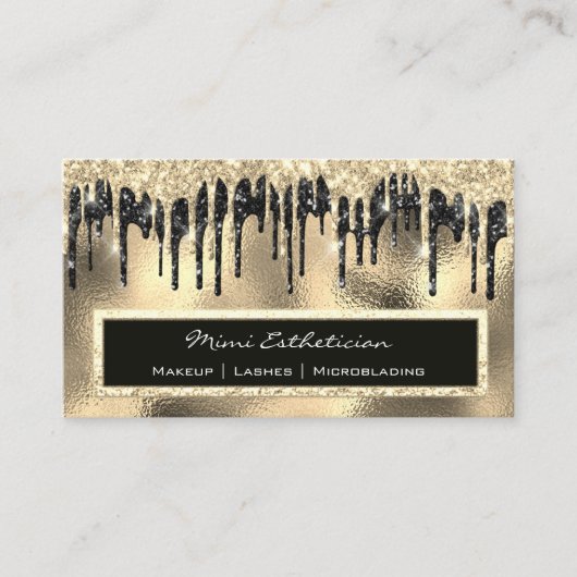 Professioneel Evenement Wimper Glas Goud Zwart Dri Visitekaartje (Voorkant)