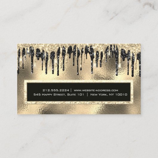 Professioneel Evenement Wimper Glas Goud Zwart Dri Visitekaartje (Achterkant)