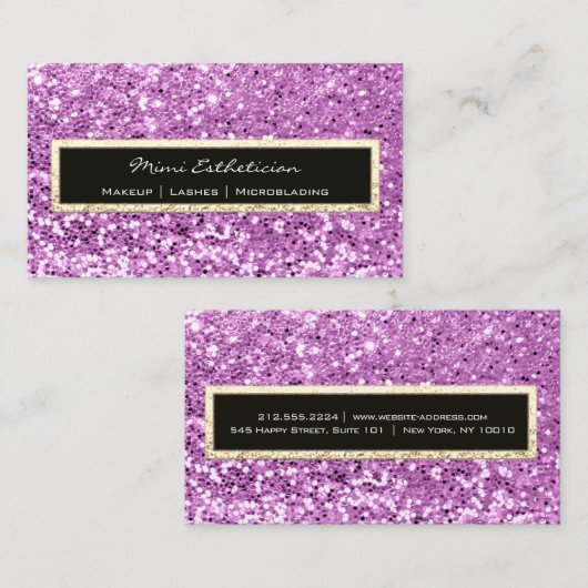 Professioneel Evenement Wimper Glitter Goud Zwart  Visitekaartje (Voorkant / Achterkant)