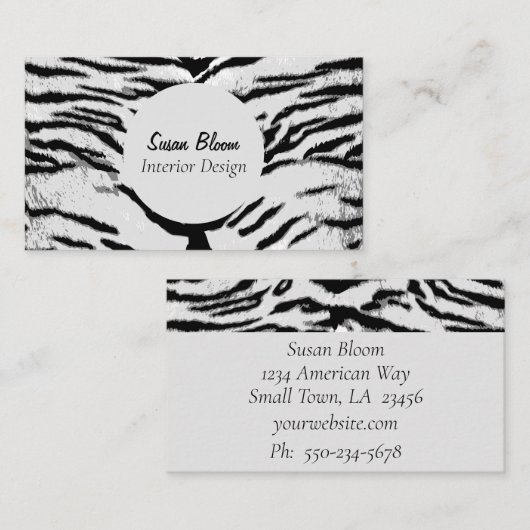 Professioneel Faux Animal Stripe Visitekaartje (Voorkant / Achterkant)