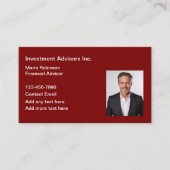 Professioneel Financieel Adviseur Foto Visitekaart Visitekaartje (Voorkant)
