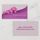 Professioneel Florist Visitekaartje Paarse Orchid (Voorkant / Achterkant)