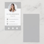 Professioneel foto grijs Silver-Visitekaartje Visitekaartje (Voorkant / Achterkant)