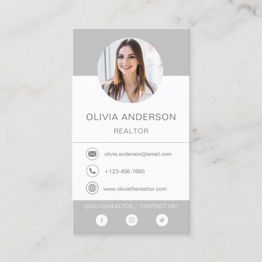 Professioneel foto grijs Silver-Visitekaartje Visitekaartje (Voorkant)