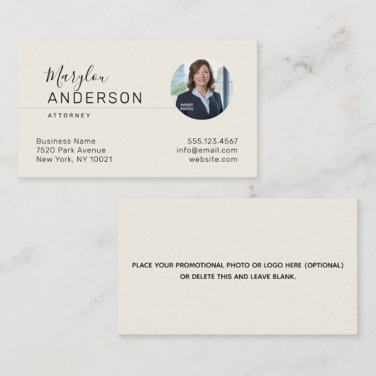 Professioneel (FOTO INVOEGEN) - UNISEX Visitekaartje (Voorkant / Achterkant)