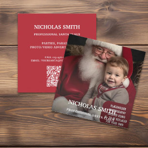 Professioneel Foto Kerstman QR-code Vierkante Visitekaartje