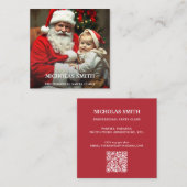 Professioneel Foto Kerstman QR-code Vierkante Visitekaartje (Voorkant / Achterkant)