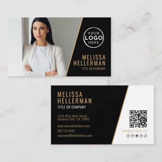 Professioneel Foto QR Code Bedrijf Uw Logo Visitekaartje (Voorkant / Achterkant)