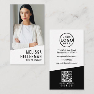 Professioneel foto QR-code bedrijfslogo verticaal Visitekaartje