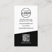 Professioneel Foto QR Code Bedrijfslogo Verticaal Visitekaartje (Achterkant)