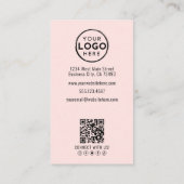 Professioneel Foto QR Code Logo Blush Roze Visitekaartje (Achterkant)