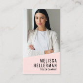 Professioneel Foto QR Code Logo Blush Roze Visitekaartje (Voorkant)