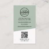 Professioneel Foto QR Code Logo Groen Verticaal Visitekaartje (Achterkant)