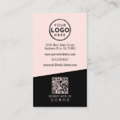 Professioneel Foto QR Code Logo Verticaal Roze Visitekaartje (Achterkant)