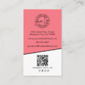 Professioneel foto QR-code logo verticaal roze Visitekaartje (Achterkant)