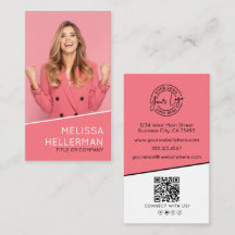 Professioneel foto QR-code logo verticaal roze
